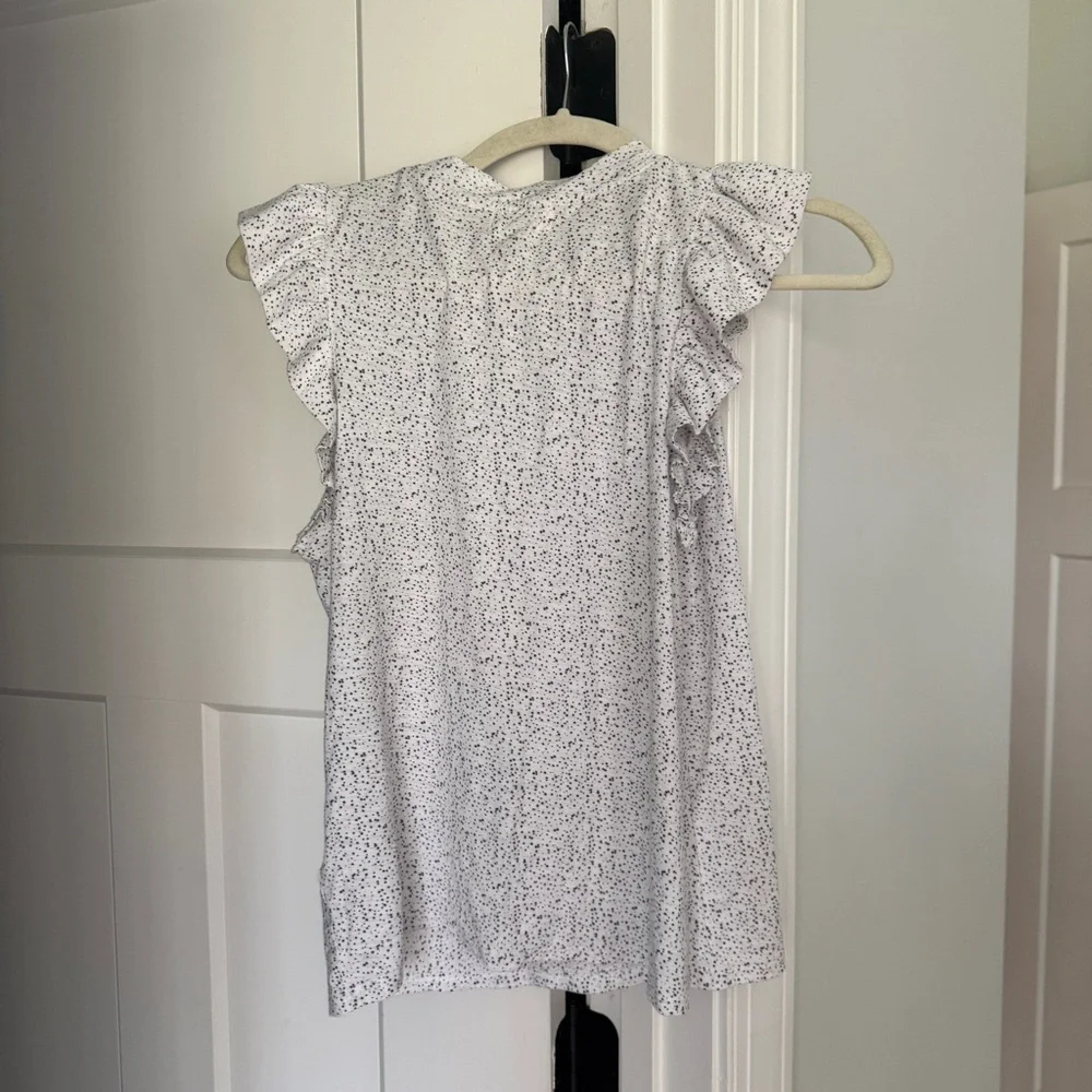 Nation LTD Paulette Tank White black sleeveless blouse top dotty - Picture 5 of 5
